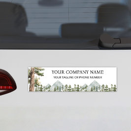 Watercolor Green Forest Personalized Business Autoaufkleber