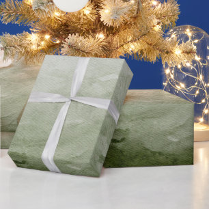Watercolor Green Modernes Weihnachtsmuster Geschenkpapier