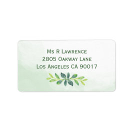 Watercolor Greenerity Address Labels Adressaufkleber