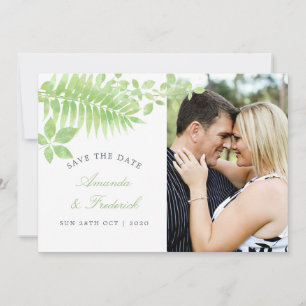 Watercolor Greenerity Foliage Wedding Save the Dat Save The Date