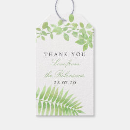 Watercolor Greenerity Foliage Wedding Vielen Dank Geschenkanhänger