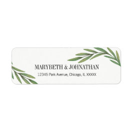 Watercolor Greenerity Wedding Address Label
