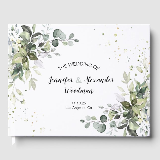 Watercolor Greenerity Wedding Gästebuch (Vorderseite)