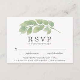 Watercolor Greenerity Wedding Meal Choice RSVP Kar