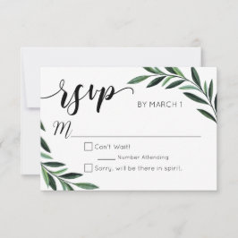 Watercolor Greenerity Wedding RSVP Karte
