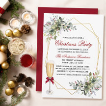 Watercolor Greenery Berries Weihnachtsglas Party G