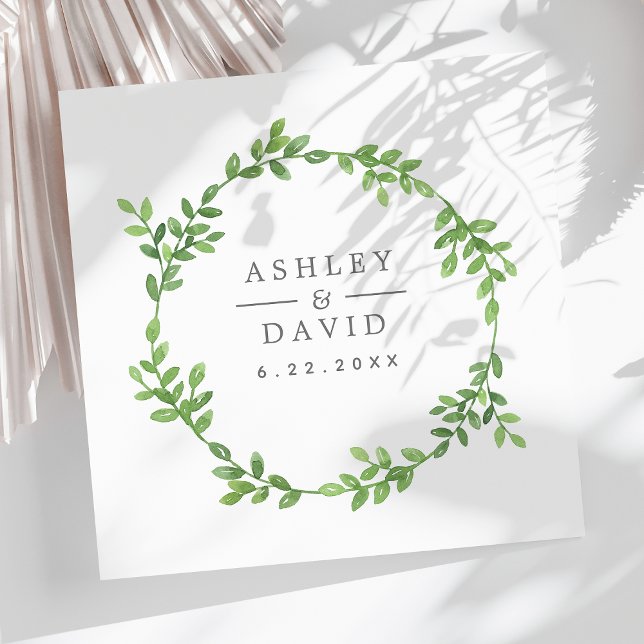 Watercolor Greenery Bloral Eukalyptus Wedding Serviette (Von Creator hochgeladen)