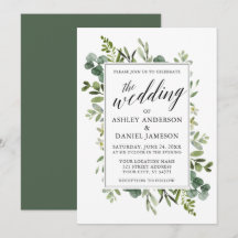 Watercolor Greenery Calligraphy Sage Wedding
