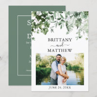 Watercolor Greenery Ivy Ferns Sage Green Foto