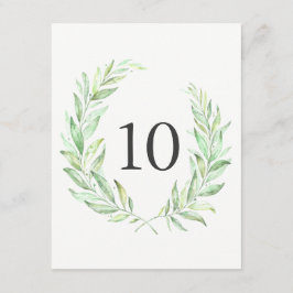 Watercolor Greenery Laurel Wreath Tischnummer