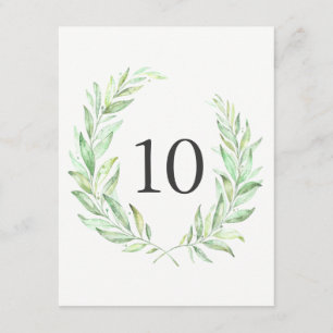 Watercolor Greenery Laurel Wreath Tischnummer