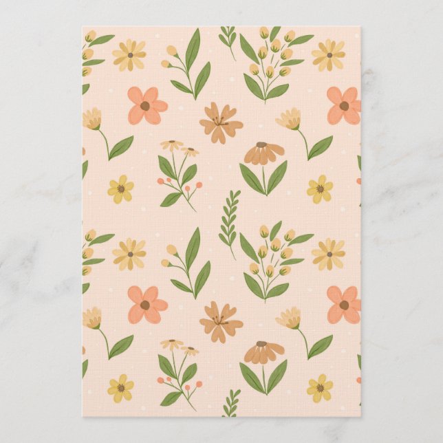 Watercolor Hand-Drawn Colorful Botanical Seamless  Einladung (Vorderseite)
