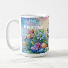 Watercolor Happy Easter Rabbit Kaffeetasse
