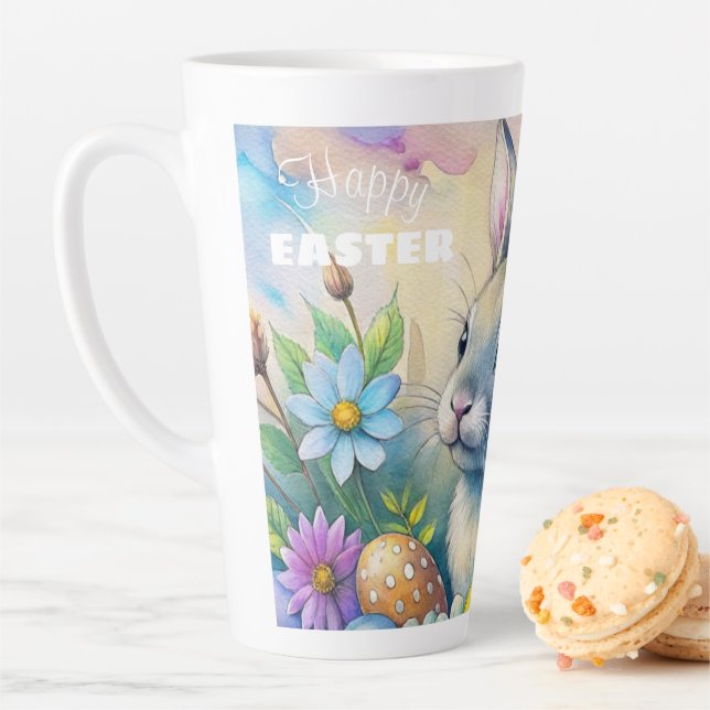 Watercolor Happy Easter Rabbit Milchtasse (Beispiel)