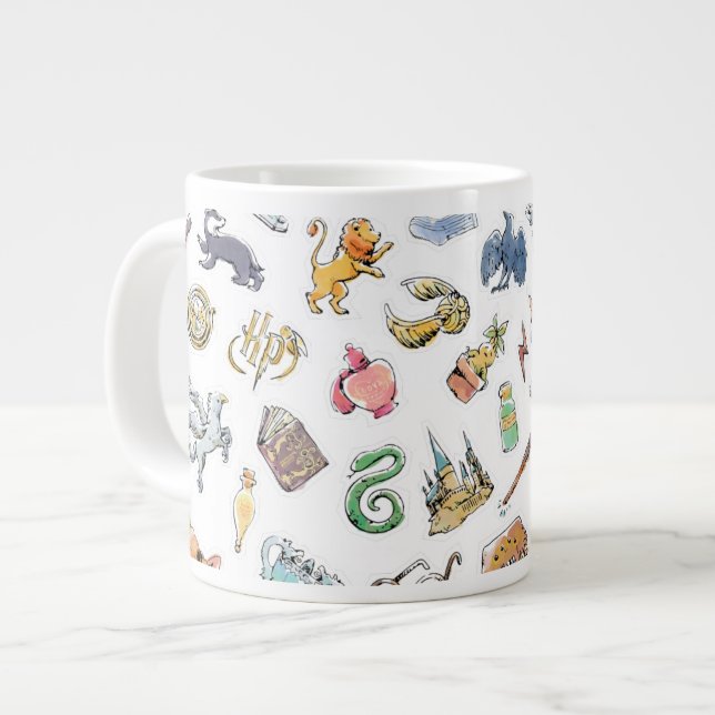 Watercolor Harry Potter Icons Jumbo-Tasse (Vorderseite Links)