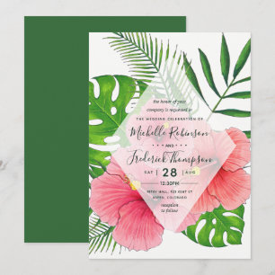 Watercolor Hawaiian Aloha Luau Einladung zur Hochz