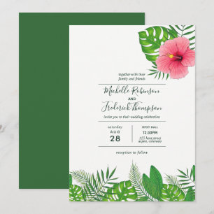 Watercolor Hawaiian Aloha Luau Einladung zur Hochz