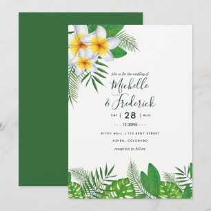 Watercolor Hawaiian Aloha Luau Einladung zur Hochz