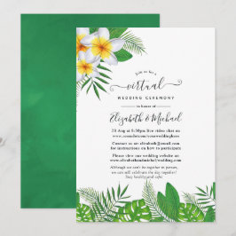 Watercolor Hawaiian Aloha Luau Virtual Wedding Einladung