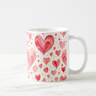 Watercolor Heart Pattern  Kaffeetasse