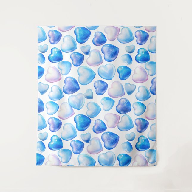 "Watercolor Heart Tapestes for Cosy Spaces" Wandteppich (Vorderseite)