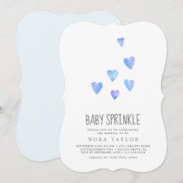 Watercolor Hearts Boy Baby Sprinkle Einladung