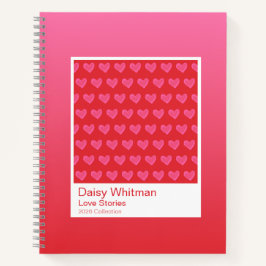 Watercolor Hearts Gradient Spiral Notebook Notizbuch