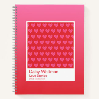 Watercolor Hearts Gradient Spiral Notebook Notizbuch