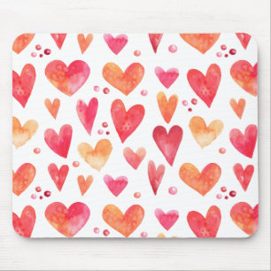 Watercolor HEARTS Mousepad
