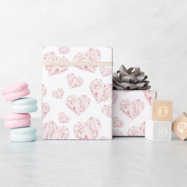Watercolor Hearts Valentines Geschenkpapier (Babyparty)