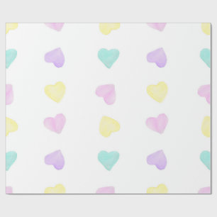 Watercolor Heartz Pastell Wrapping Paper Geschenkpapier