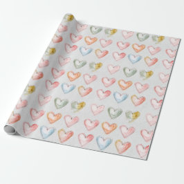 Watercolor Hearvingpapier Geschenkpapier