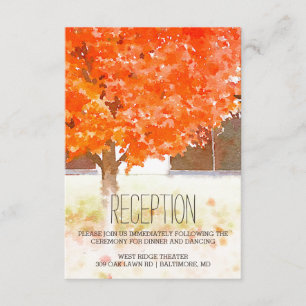Watercolor-Herbst verlässt den Hochzeit im Begleitkarte