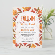 Watercolor Herbstblätter Fall In Love Babyparty 