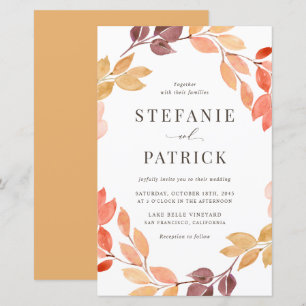Watercolor Herbstkraut Einladung zur Hochzeit