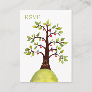 Watercolor-Herz-Baum, der Hochzeit UAWG Karten