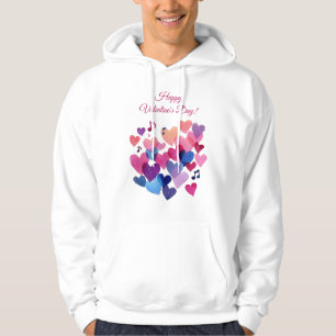 Watercolor-Herz-Melodie Valentinstag Hoodie