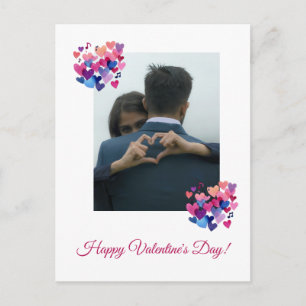 Watercolor-Herz-Melodie Valentinstag Postkarte