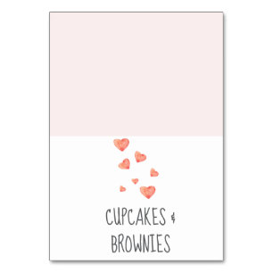 Watercolor-Herzen Baby-Shower-Tischkarten Tischnummer