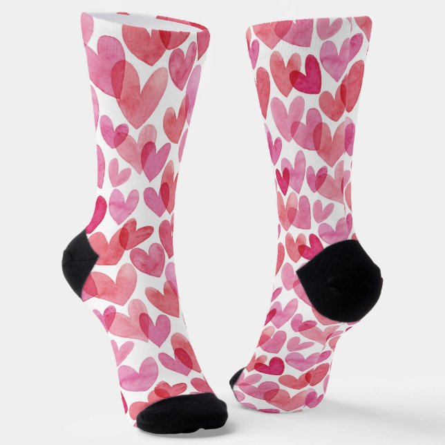 Watercolor Herzmuster Socken (Gewinkelt)