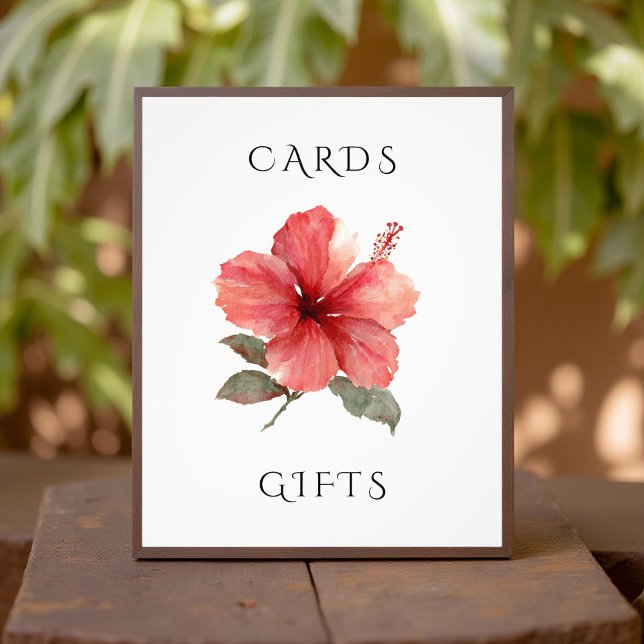 Watercolor Hibiscus Wedding Cards & Gifts Sign Fotodruck (Von Creator hochgeladen)