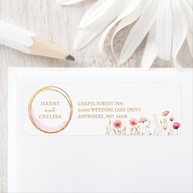 Watercolor-Hochzeit mit Whimsical-Wildblume (Insitu)