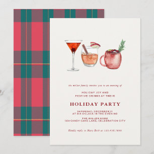 Watercolor Holiday Cocktail Noël Invitation de fêt