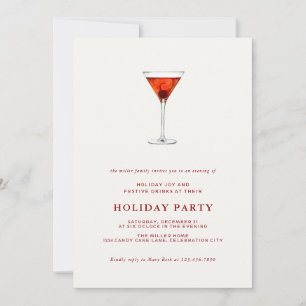 Watercolor Holiday Cocktail Weihnachten Party lade Einladung