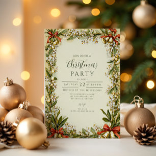 Watercolor Holly Berry Holiday Einladung