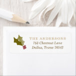 Watercolor Holly Christmas Return Address Label<br><div class="desc">Fügen Sie Ihren Urlaubssendungen eine schöne Touch mit diesem Retourenlabel hinzu,  das illustrierte Heilige in festlichen Farben zeigt.</div>