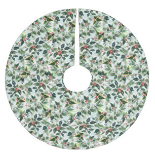 Watercolor Holly Greenerity Pattern Weihnachten Polyester Weihnachtsbaumdecke