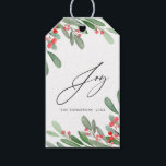 Watercolor Holly Jolly Christmas Geschenkanhänger<br><div class="desc">Holly jolly Aquarell Weihnachten adressieren Labels.</div>