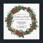 Watercolor Holly-Kranz Weihnachtsfeierliche Party  Einladung<br><div class="desc">Rustikale Aquarellfarbe Heilige Kranz Weihnachtszeit Party Einladung. Sie können den Text leicht ändern. Wenn Sie Hilfe benötigen,  kontaktieren Sie mich bitte.</div>