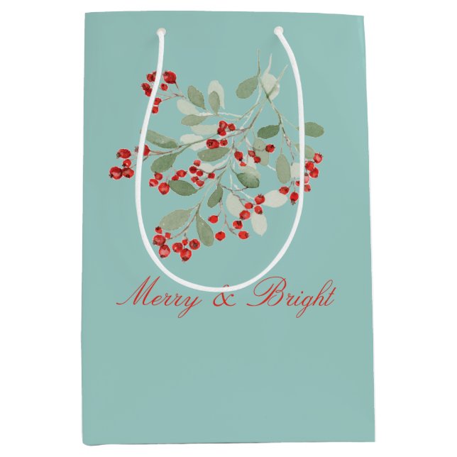 Watercolor Holly  Mittlere Geschenktüte (Vorderseite)